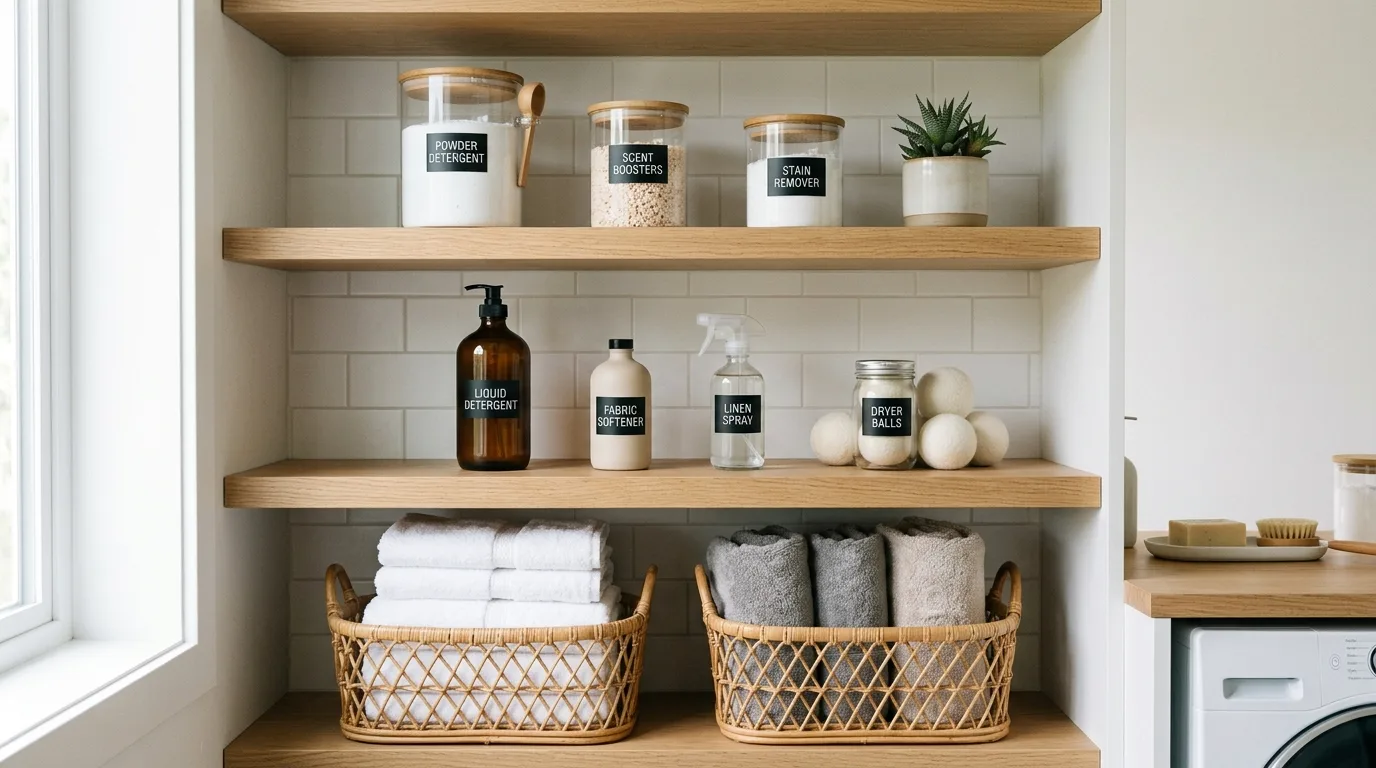 Add cabinetry that hides everyday clutter inspiration for a small laundry room.